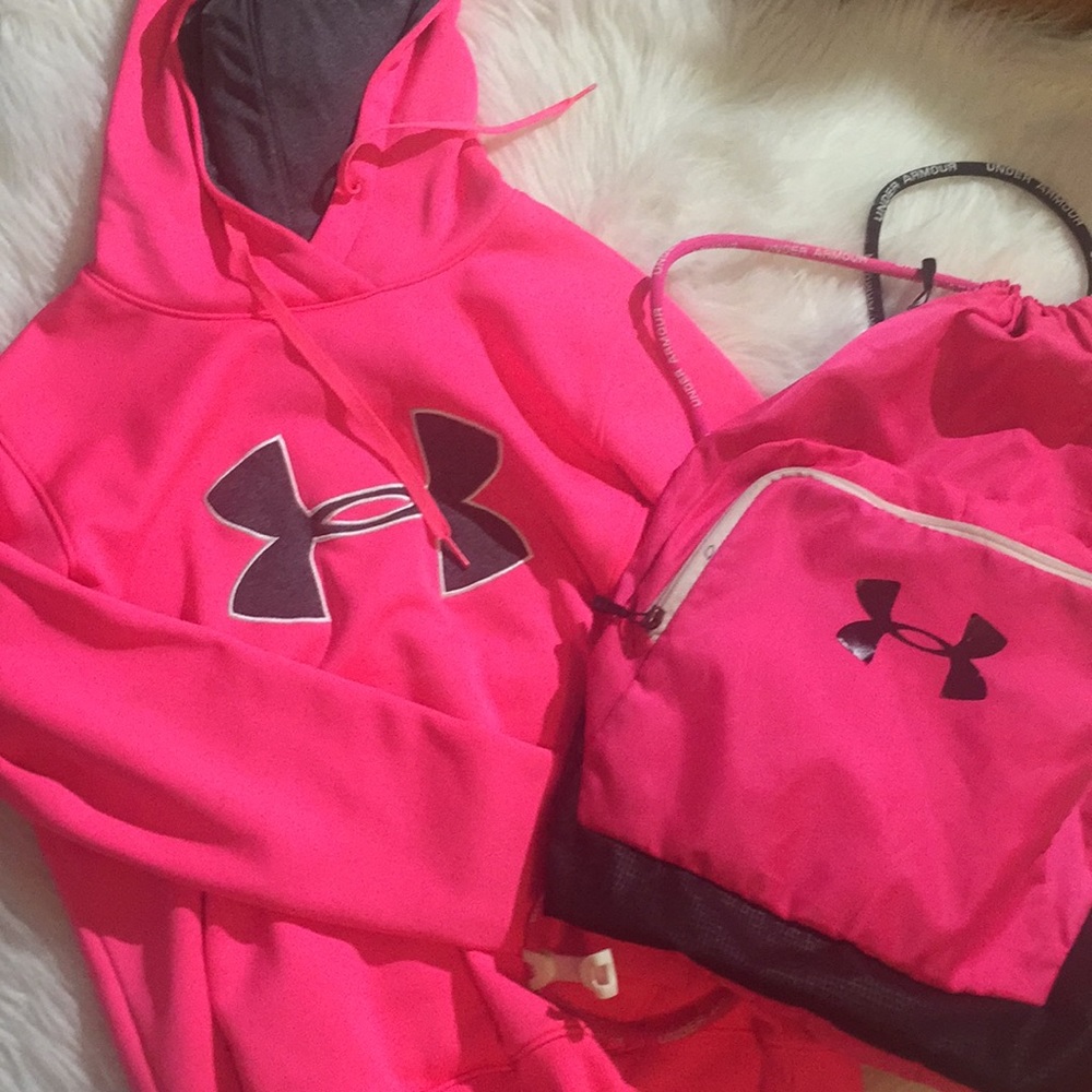 Under armour hoodie and backpack 🎒